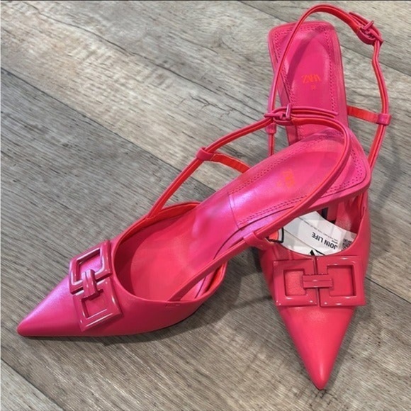 ✨SALE ✨ZARA SLINGBACK LEATHER HEELS ✨SALE ✨ main image 10